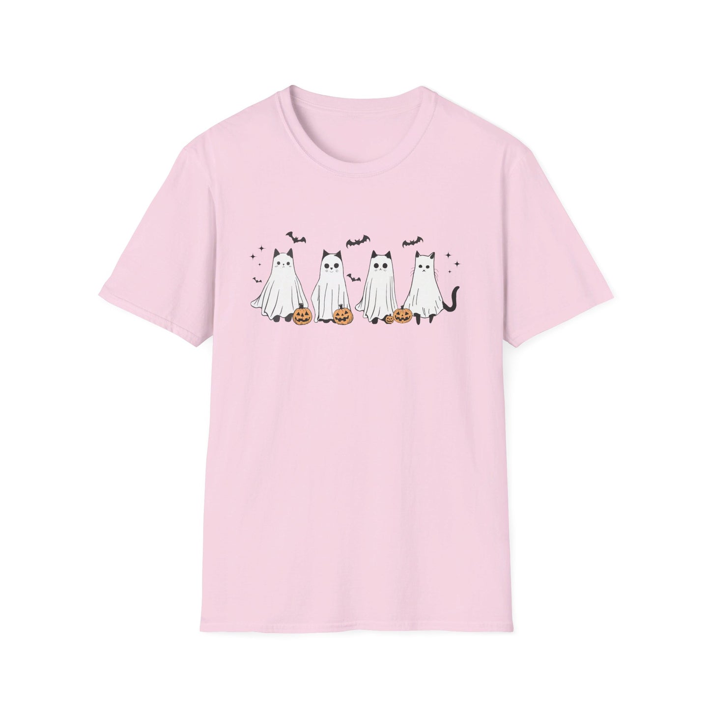 Ghost Cats with Pumpkins Halloween Tee