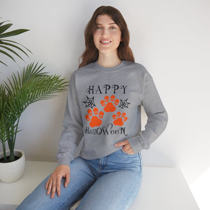 Happy Halloween Paw Print Crewneck