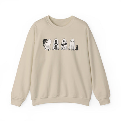 Ghosts Holding Cats Halloween Crewneck