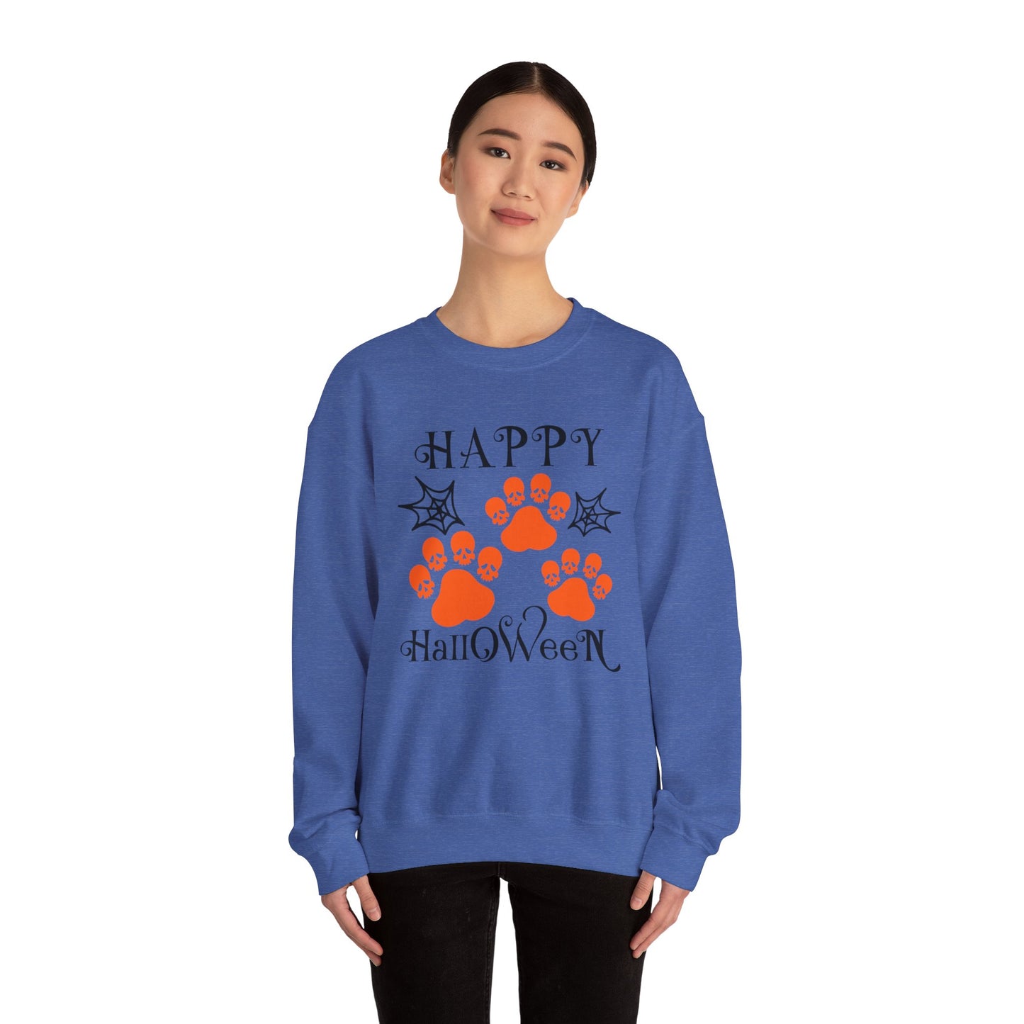 Happy Halloween Paw Print Crewneck