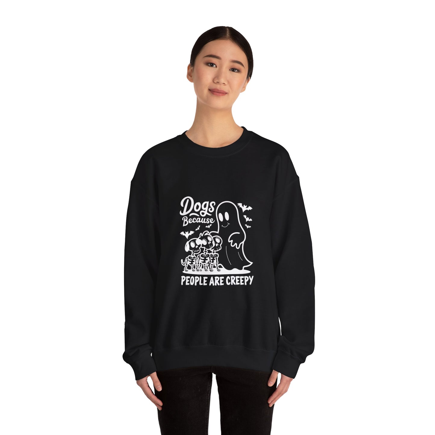 Dogs, Because People Are Creepy Halloween Crewneck