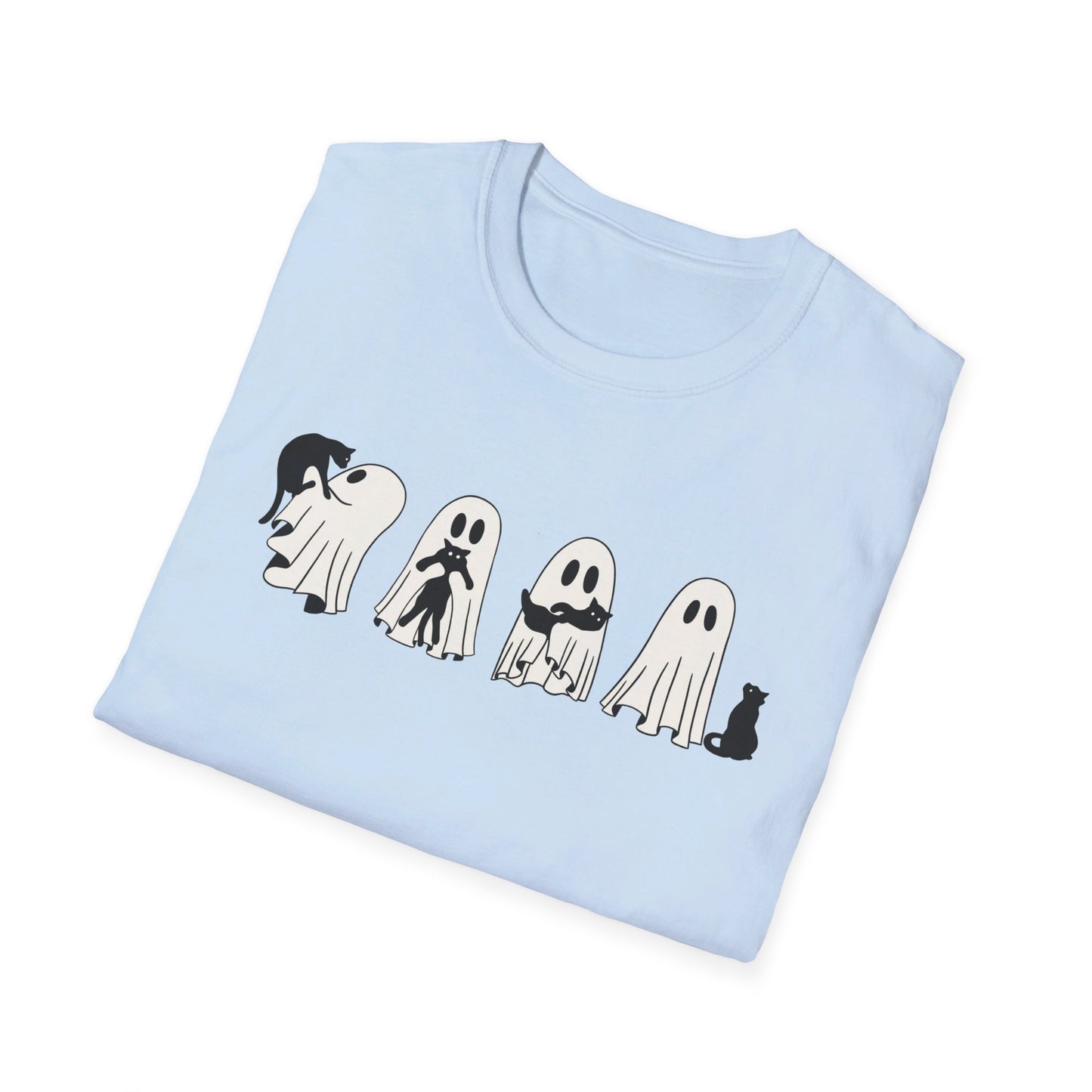 Ghosts Holding Cats Halloween Tee