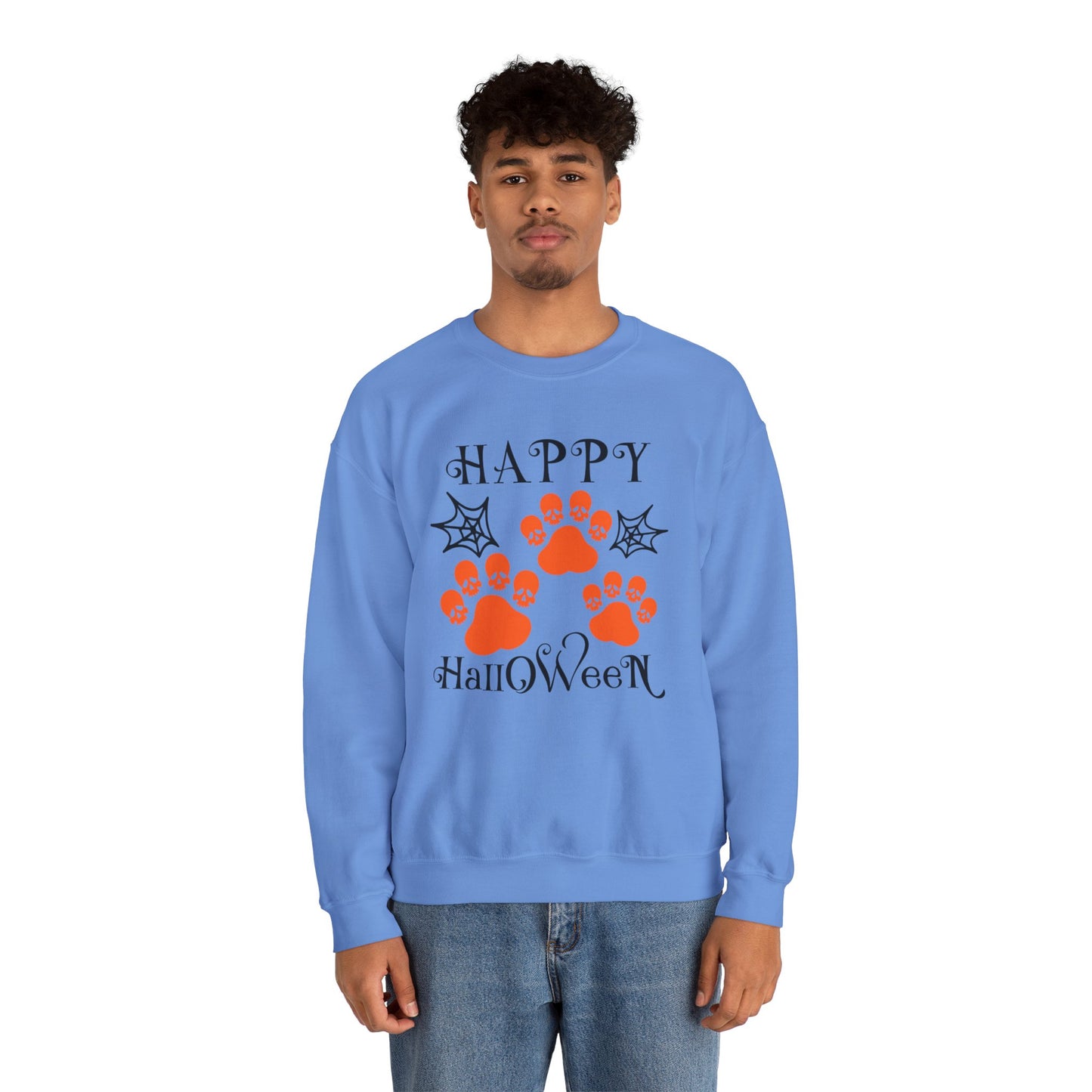 Happy Halloween Paw Print Crewneck