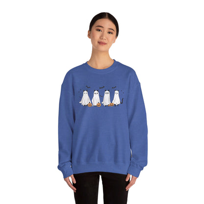 Ghost Cats with Pumpkins Halloween Crewneck