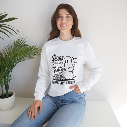 Dogs, Because People Are Creepy Halloween Crewneck