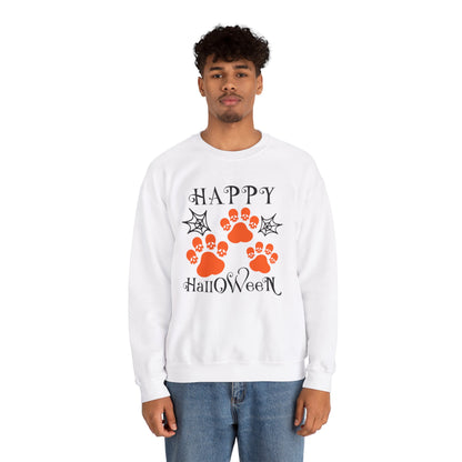 Happy Halloween Paw Print Crewneck