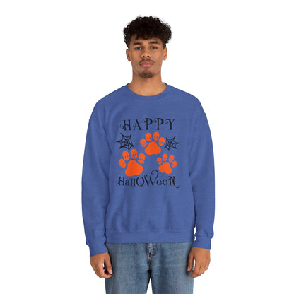 Happy Halloween Paw Print Crewneck