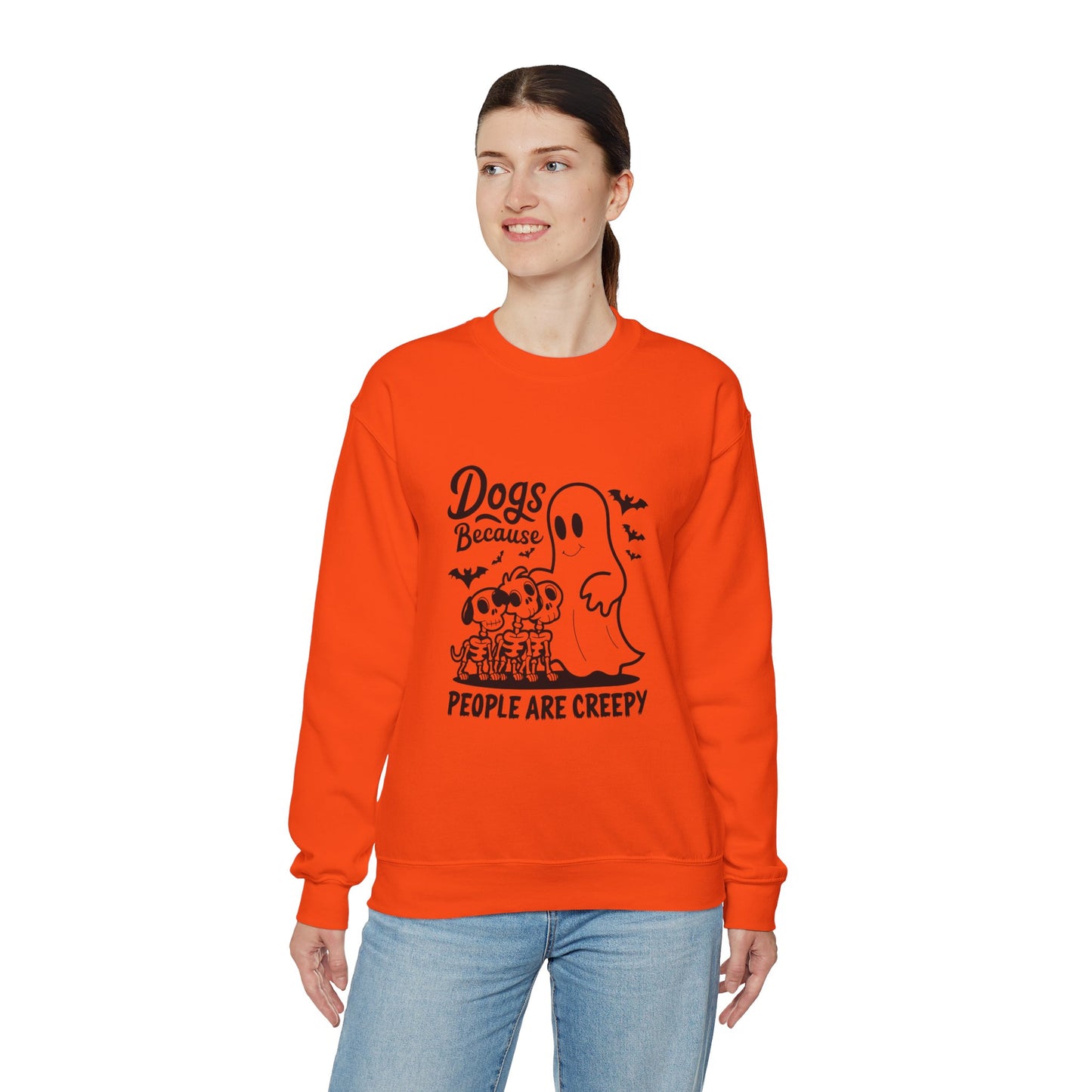 Dogs, Because People Are Creepy Halloween Crewneck