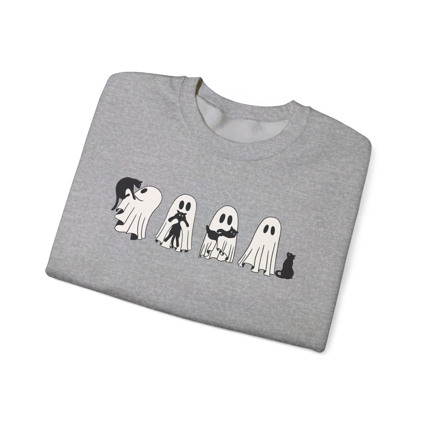 Ghosts Holding Cats Halloween Crewneck