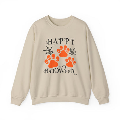 Happy Halloween Paw Print Crewneck