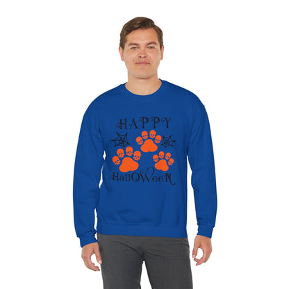 Happy Halloween Paw Print Crewneck