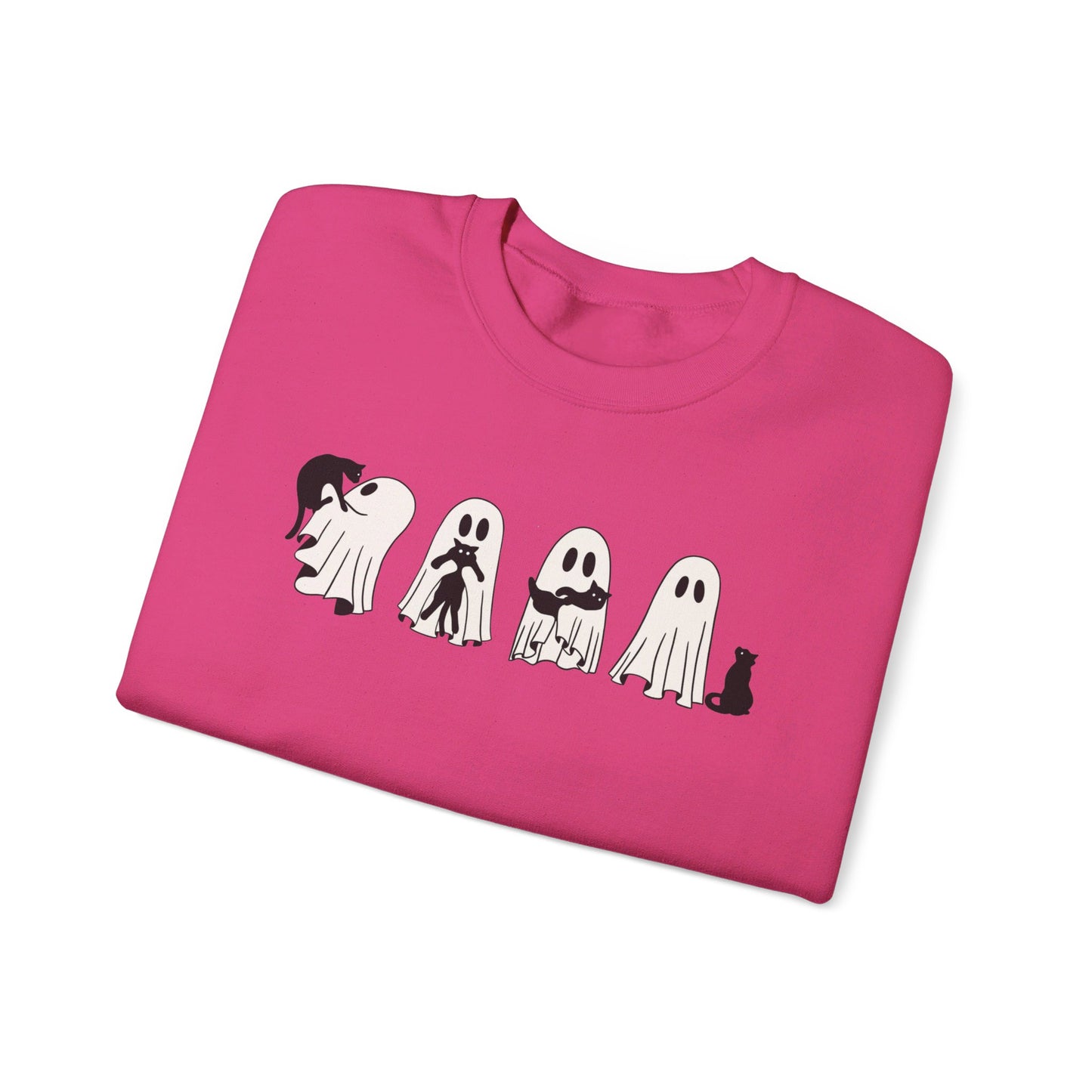 Ghosts Holding Cats Halloween Crewneck