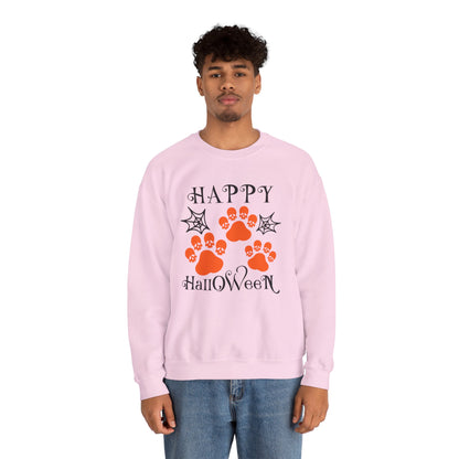 Happy Halloween Paw Print Crewneck