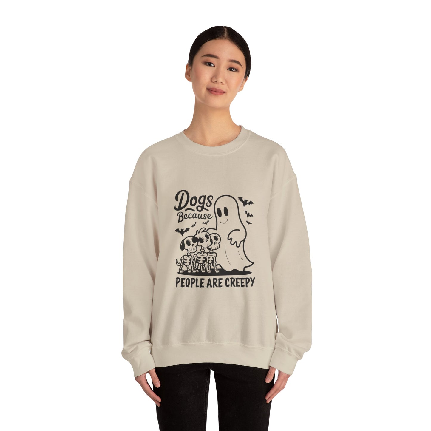 Dogs, Because People Are Creepy Halloween Crewneck