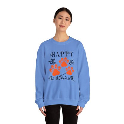 Happy Halloween Paw Print Crewneck