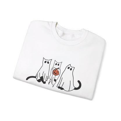 Black Cat Ghosts Halloween Crewneck